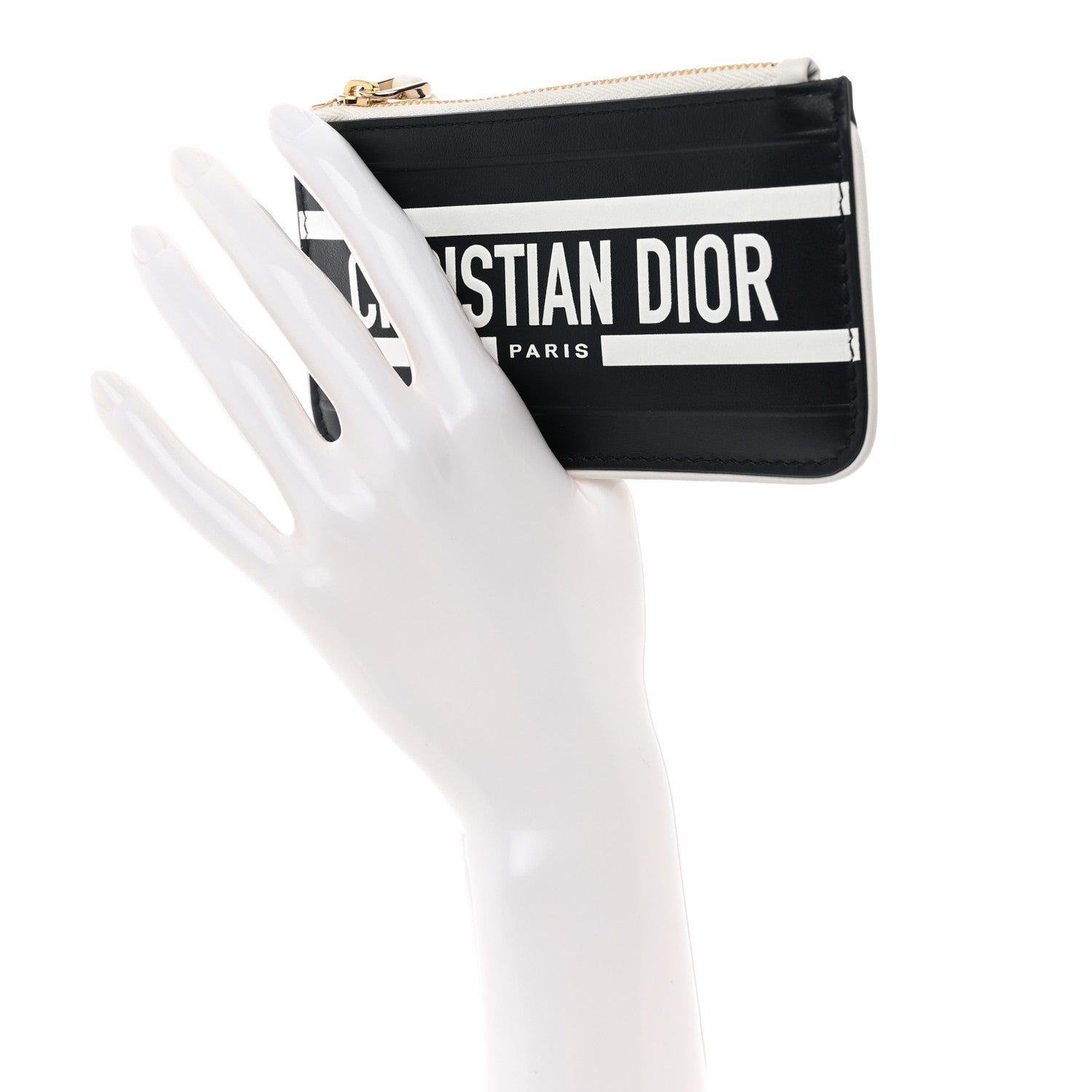 Christian Dior Calfskin Vibe Zip Key Wallet Blue White 2 of 7
