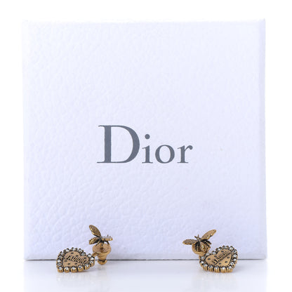 Christian Dior Metal Bee J'Adior Earrings Aged Gold 5 of 5