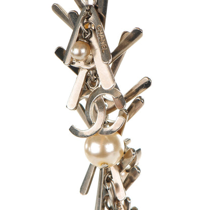 Chanel Pearl Beaded CC Bracelet Silver 6 of 6