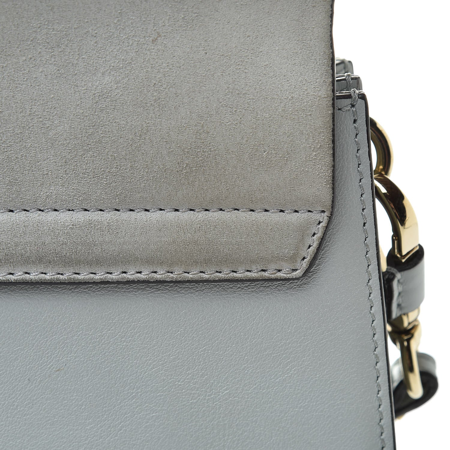 Chloe Calfskin Suede Medium Faye Shoulder Bag Airy Grey 15 of 15
