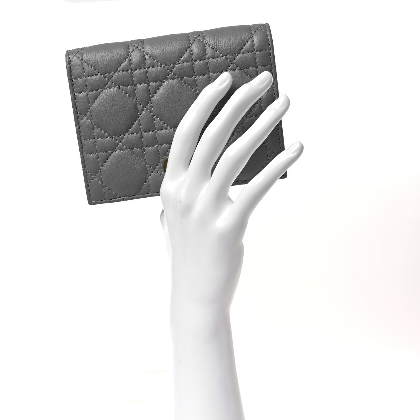 Supple Calfskin Cannage Caro Slim Wallet Cloud Blue