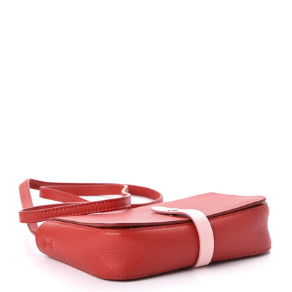 Celine Grained Shiny Calfskin Strap Clutch Scarlet 5 of 9