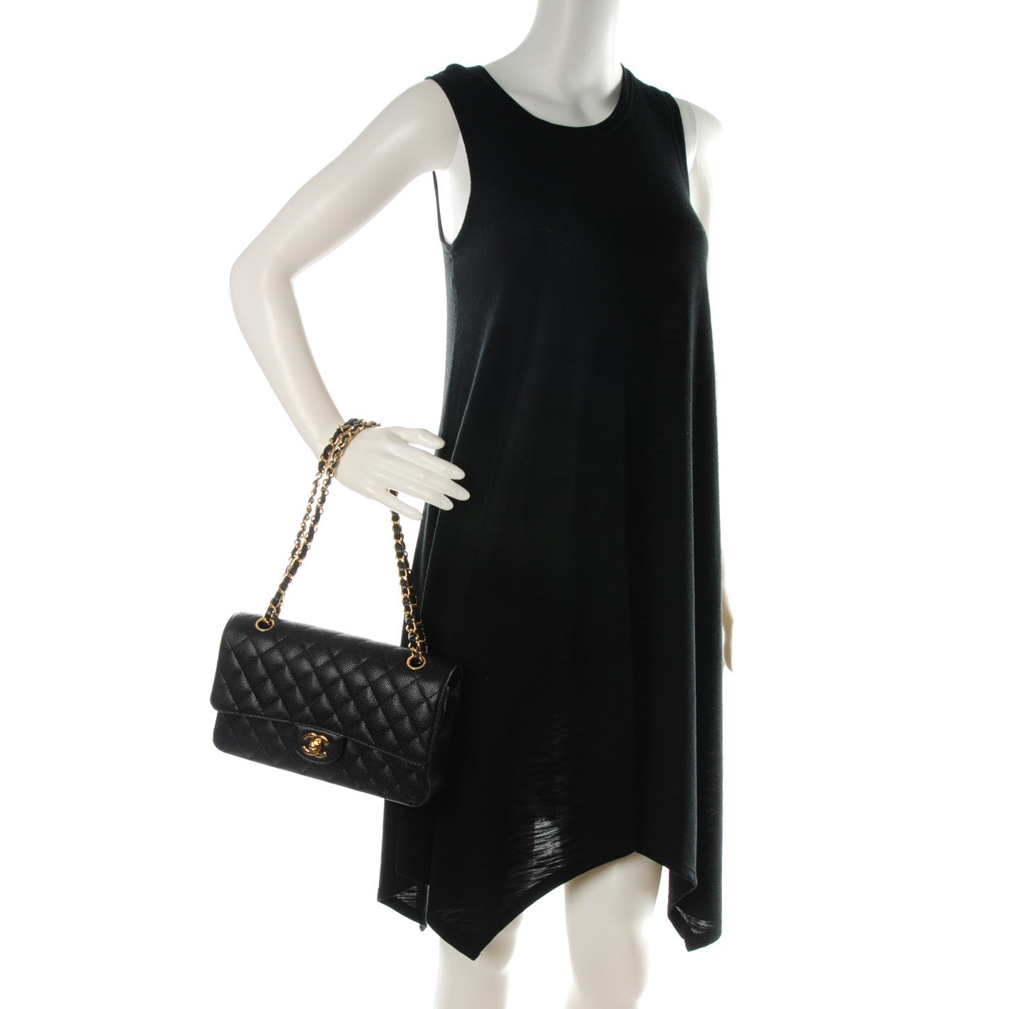 Chanel Caviar Quilted Medium Double Flap Black 2 of 7