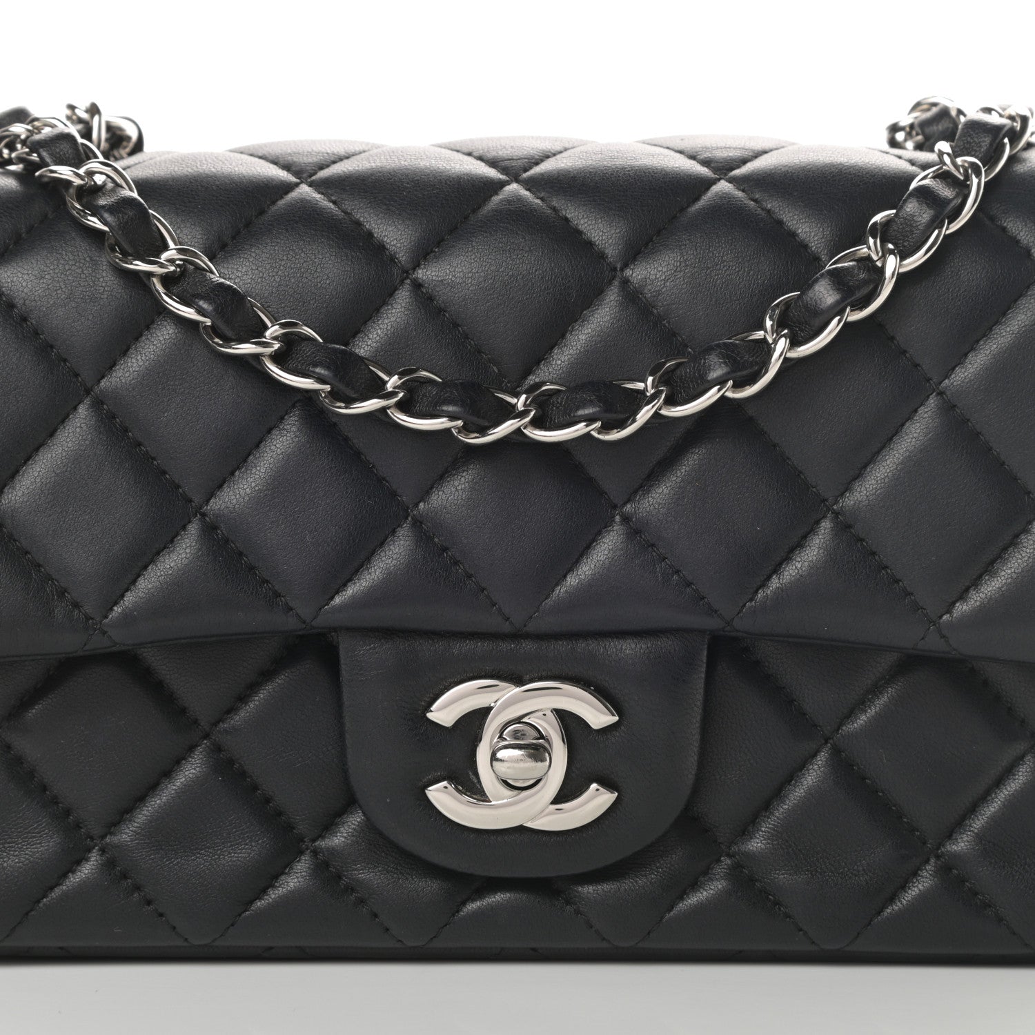 Chanel Lambskin Quilted Mini Rectangular Flap Black 8 of 11