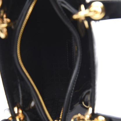 Christian Dior Patent Cannage Medium Lady Dior Black 5 of 9