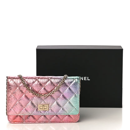 Chanel Metallic Goatskin Quilted 2.55 Reissue Wallet on Chain WOC Multicolor 12 of 12