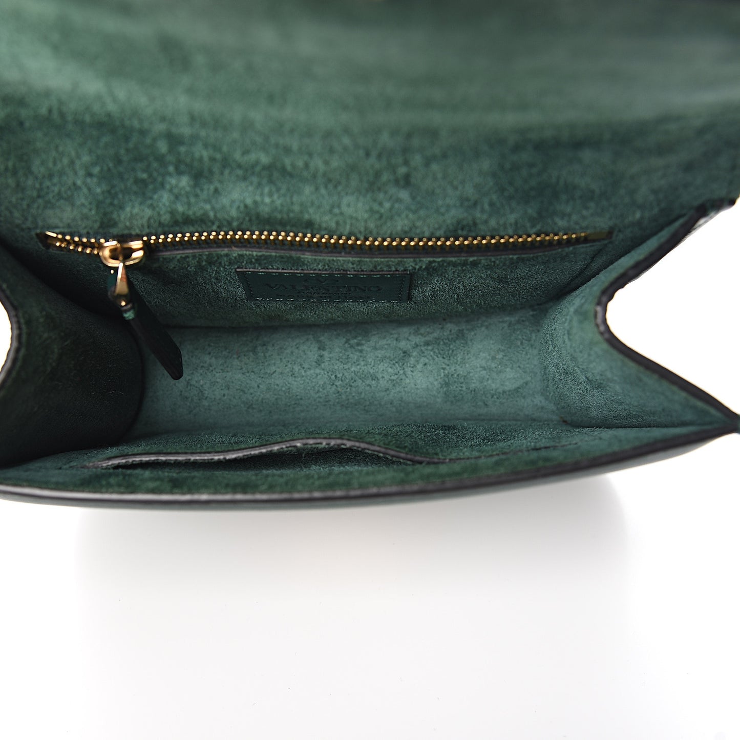 Vitello Small Glam Lock Rockstud Flap Light Emerald