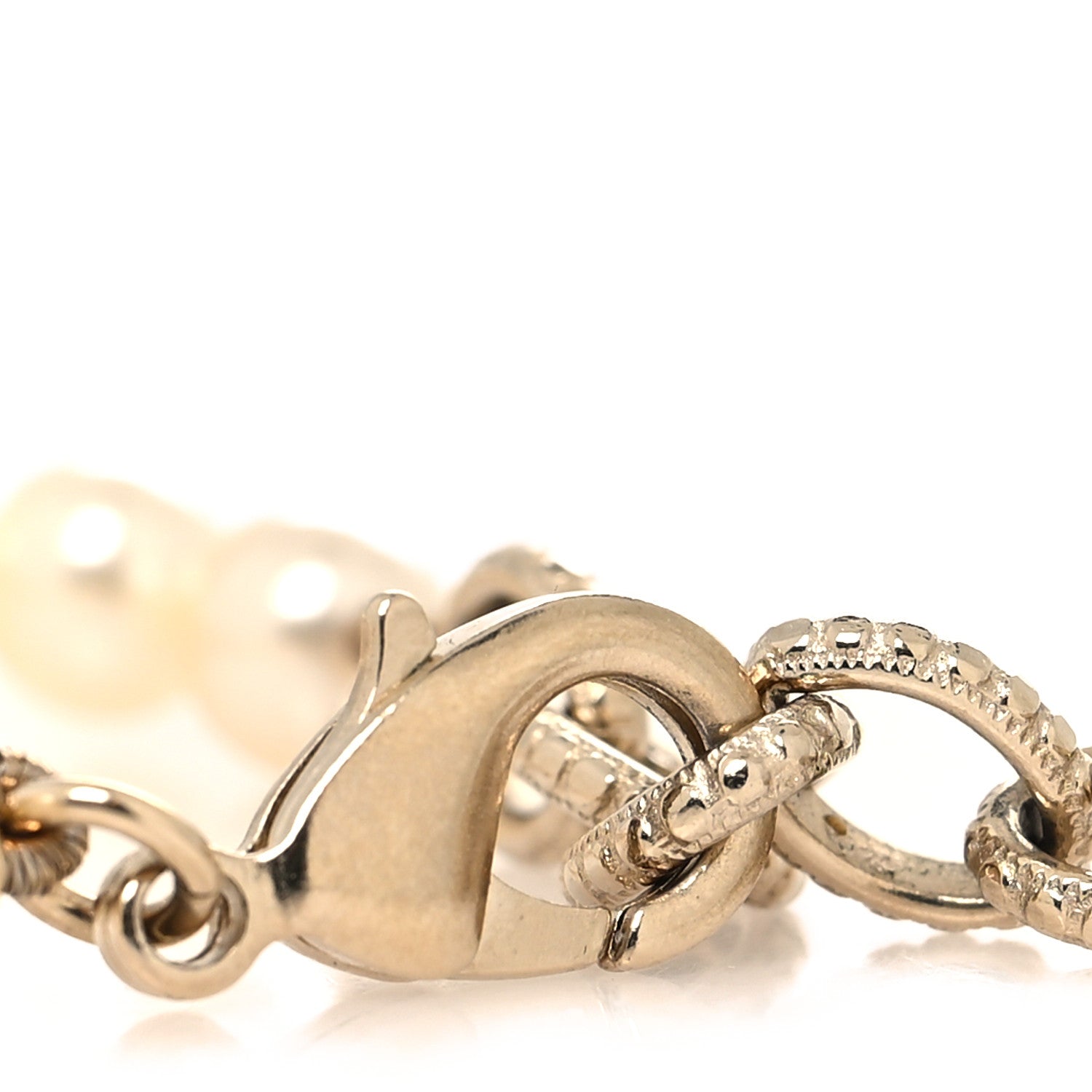 Chanel Pearl Crystal CC Bracelet Gold 4 of 5