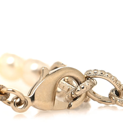 Chanel Pearl Crystal CC Bracelet Gold 4 of 5