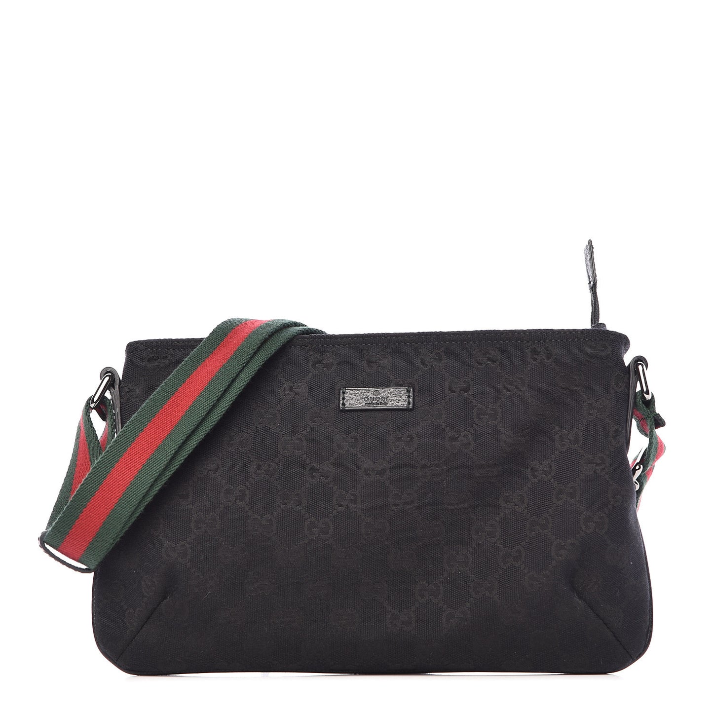 Monogram Web Small Flat Messenger Crossbody Black