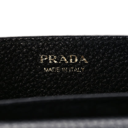 Prada Vitello Daino Metal Chain Wallet Black 6 of 10