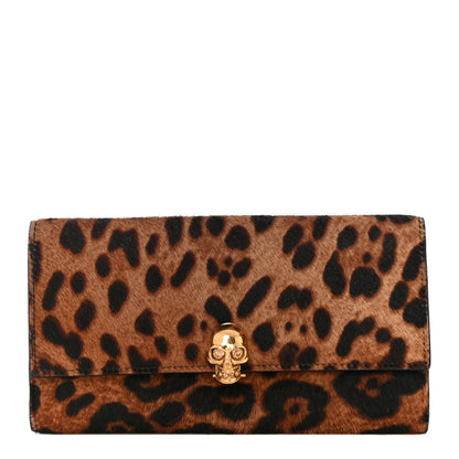 Alexander McQueen Calf Hair Leopard Print Skull Continental Wallet 1 of 20