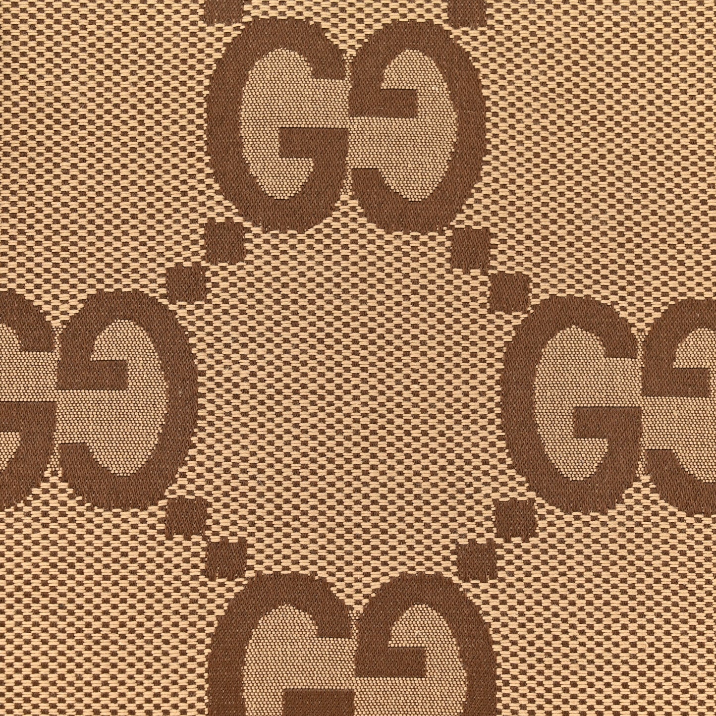 Monogram Jumbo GG Textured Dollar Calfskin Web Wristlet Messenger Bag Camel Ebony New Acero
