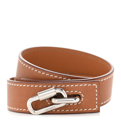 Hermes Barenia Curiosite Double Wrap Bracelet T2 Fauve 1 of 7
