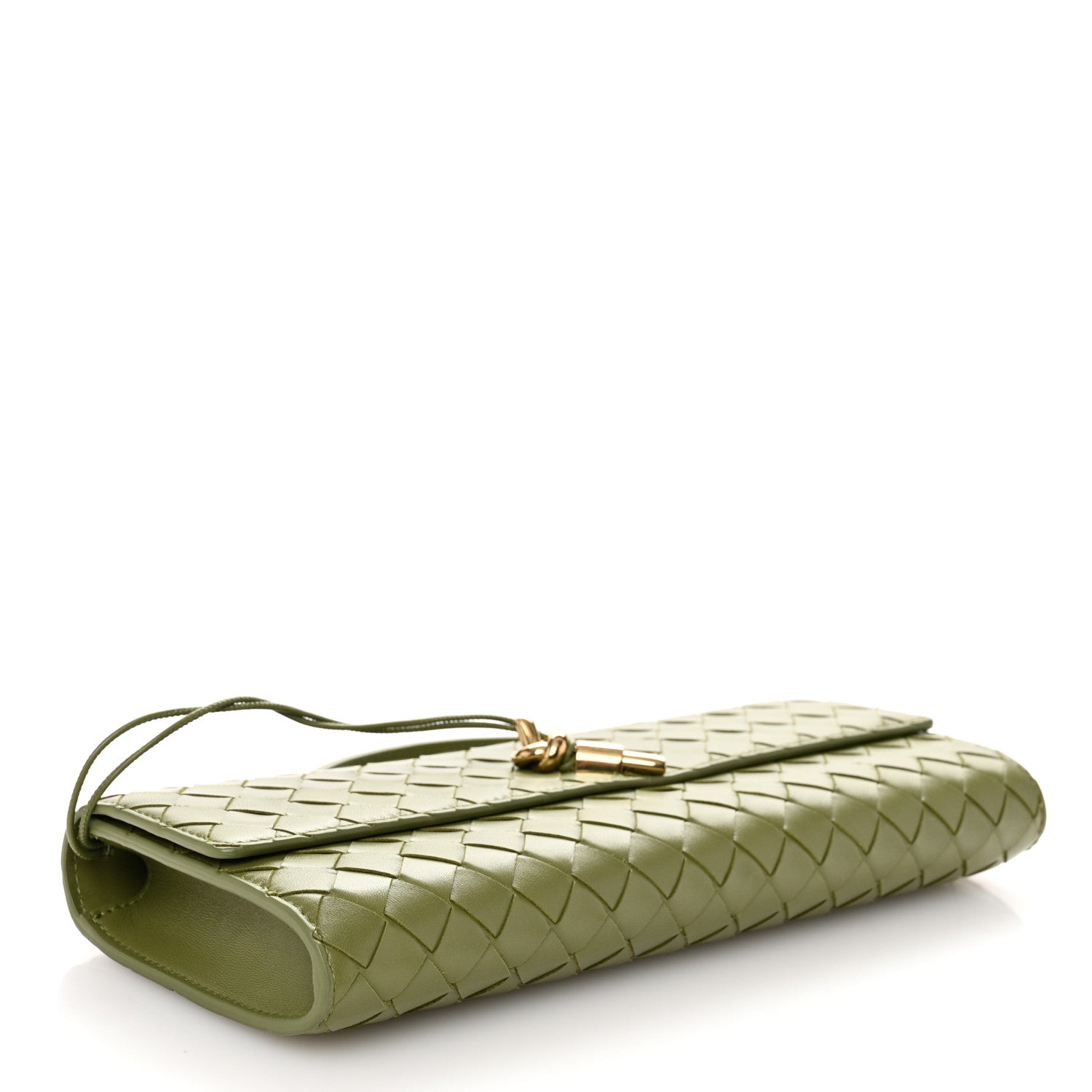 Bottega Veneta Nappa Intrecciato Long Andiamo Top Handle Clutch Matcha 4 of 10