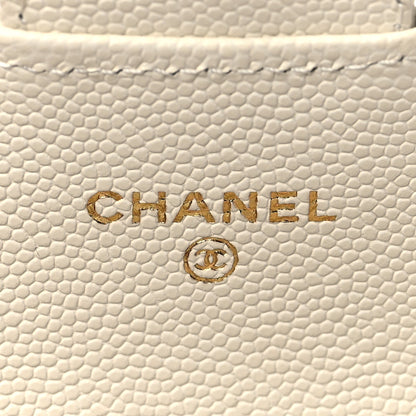 Chanel Caviar Quilted Flap Card Holder Wallet White 5 of 8