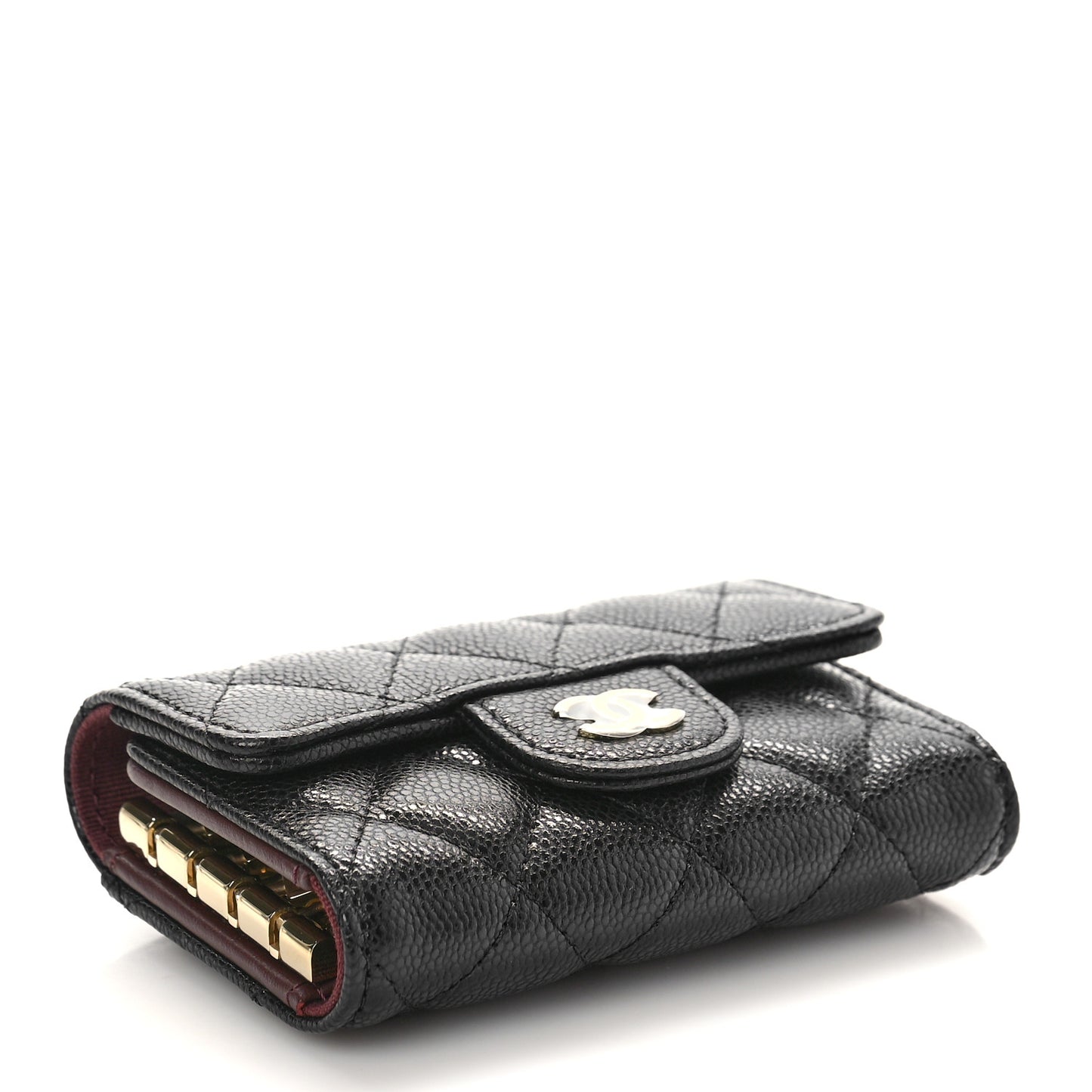 Caviar Quilted Classic 4 Key Holder Wallet Black