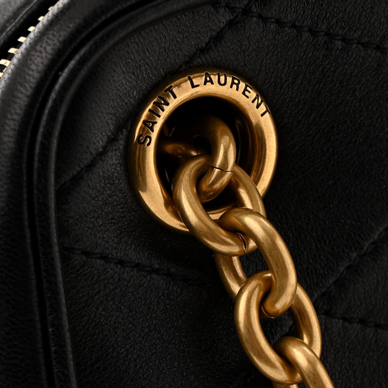 Saint Laurent Lambskin Quilted Le Maillon Chain Strap Crossbody Black 11 of 11
