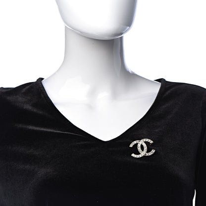 Chanel Crystal CC Brooch Light Gold 2 of 5