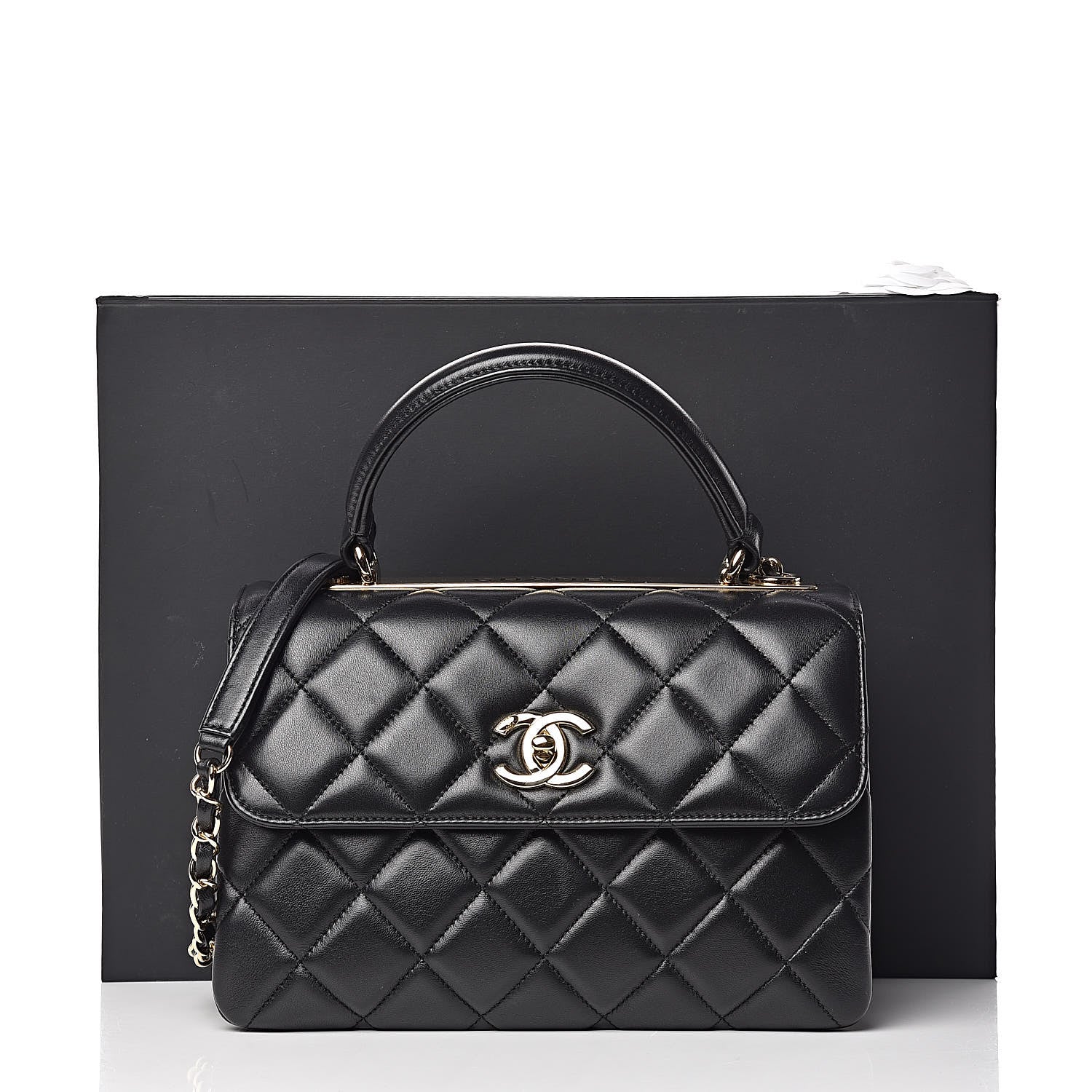 Chanel Lambskin Quilted Small Trendy CC Dual Handle Flap Bag Black 10 of 10