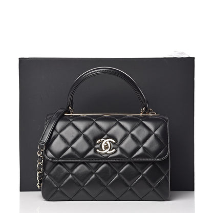 Chanel Lambskin Quilted Small Trendy CC Dual Handle Flap Bag Black 10 of 10