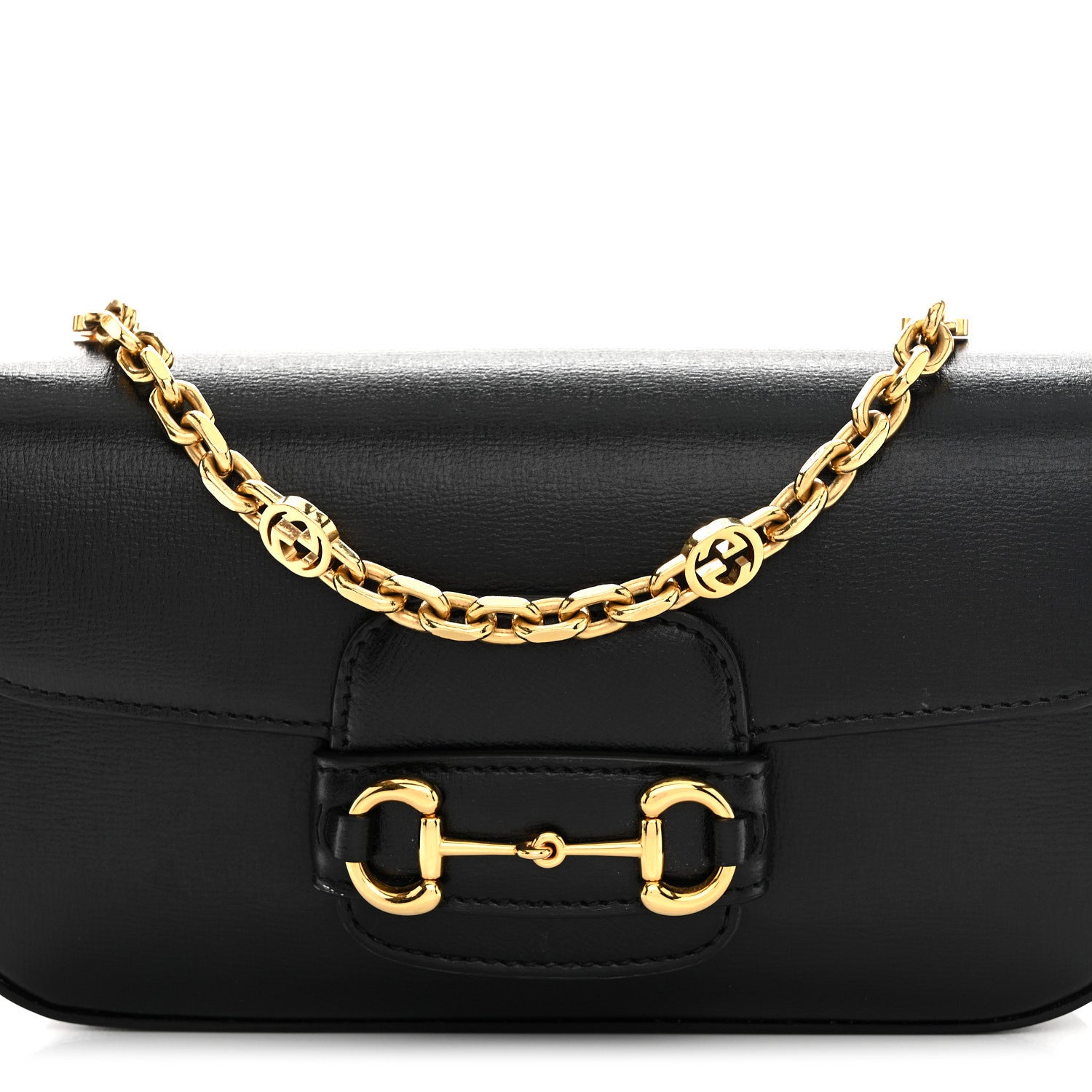 Gucci Azalea Calfskin Small Horsebit 1955 Chain Shoulder Bag Black 9 of 11