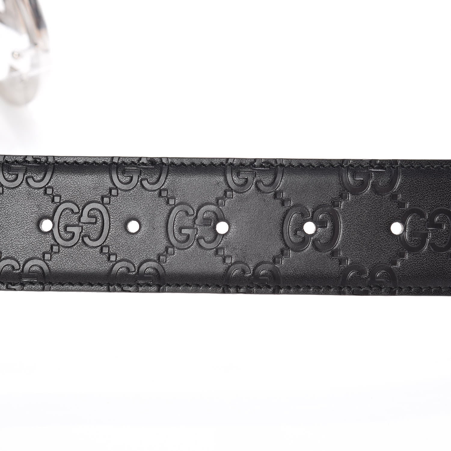 Gucci Guccissima Signature Interlocking G 40mm Belt 115 46 Black 5 of 7