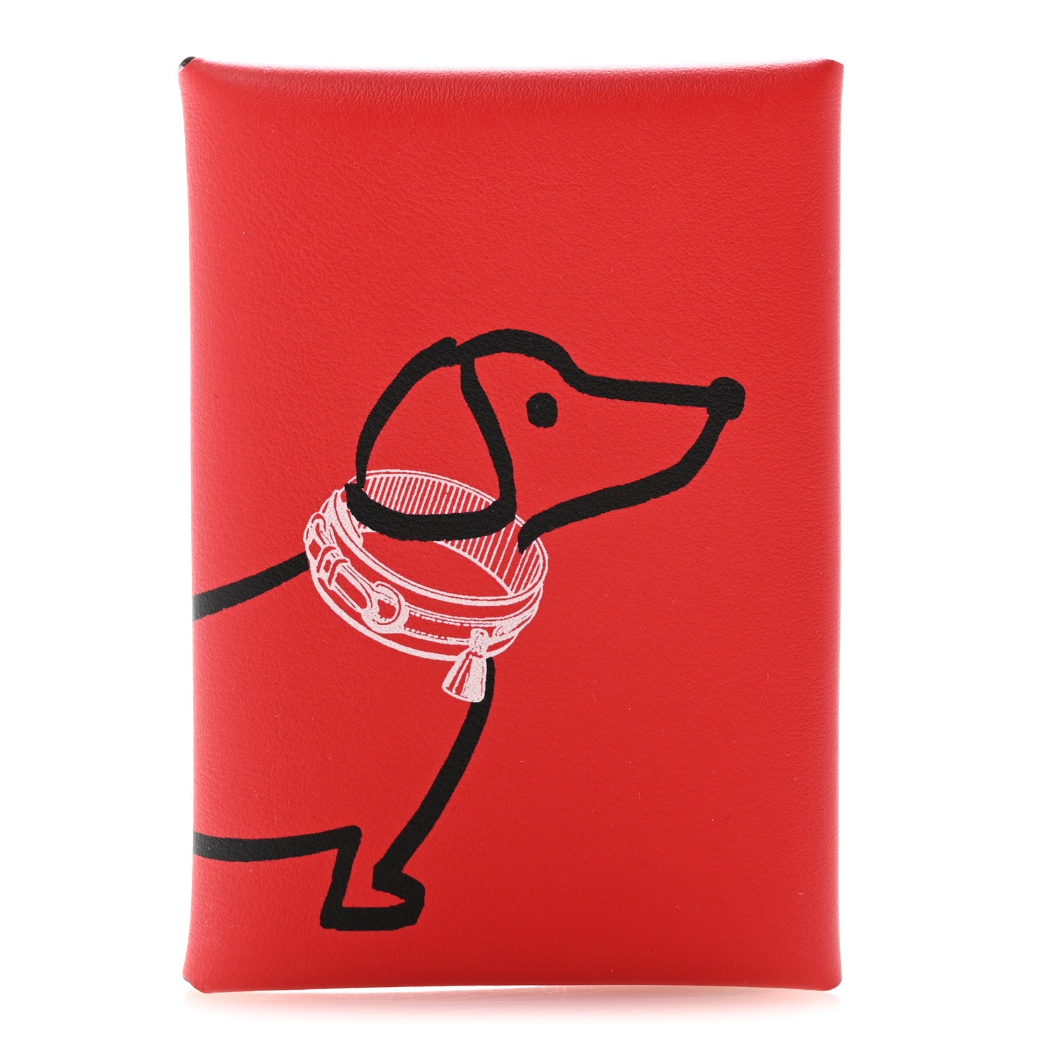 Hermes Swift Teckel a Collier Calvi Duo Card Case Rouge De Coeur 1 of 8