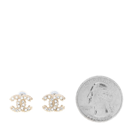 Chanel Crystal CC Earrings Gold 2 of 4