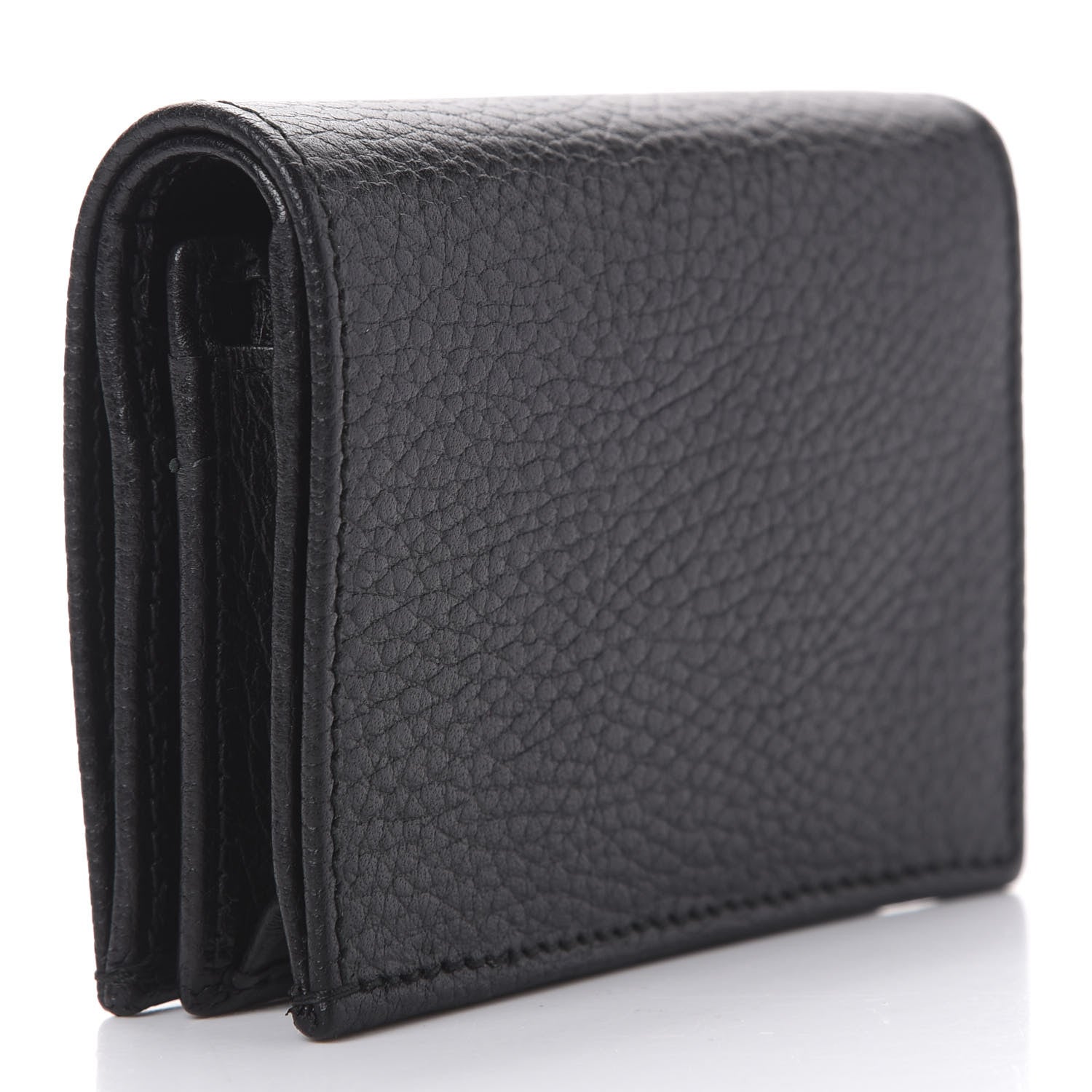 Gucci Pebbled Calfskin GG Marmont Card Case Black 2 of 10