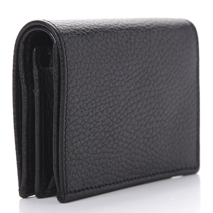 Gucci Pebbled Calfskin GG Marmont Card Case Black 2 of 10