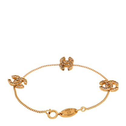 Chanel Crystal CC Chain Bracelet Gold 2 of 7