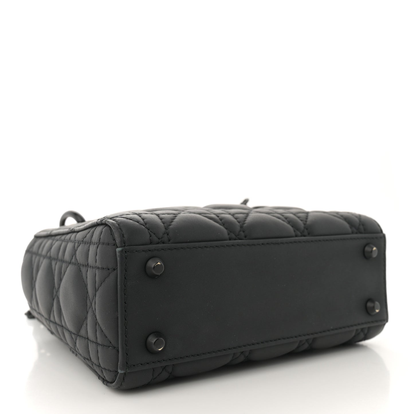 Ultra Matte Calfskin Cannage Mini Lady Dior Black