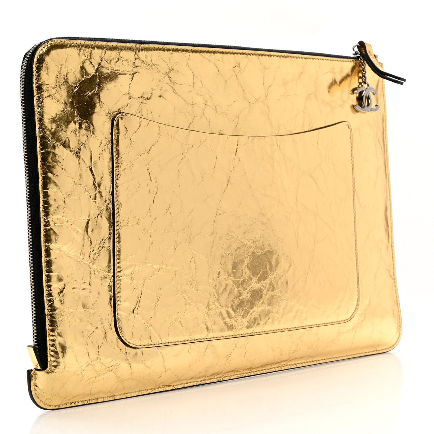 Metallic Lambskin Medium Je Ne Suis Pas En Solde Pouch Clutch Gold