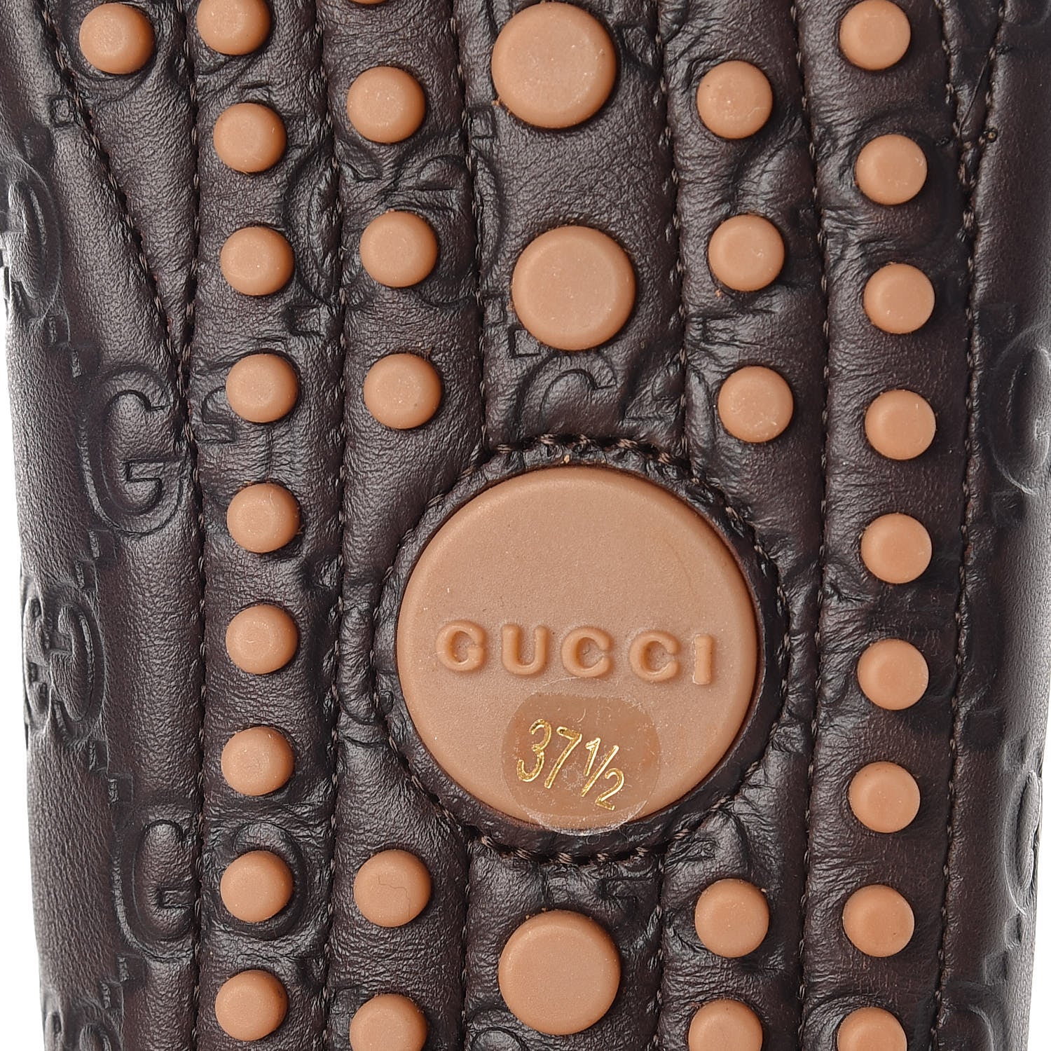 Gucci Soft Guccissima Womens Driver Loafers 37.5 Chocolate 6 of 13