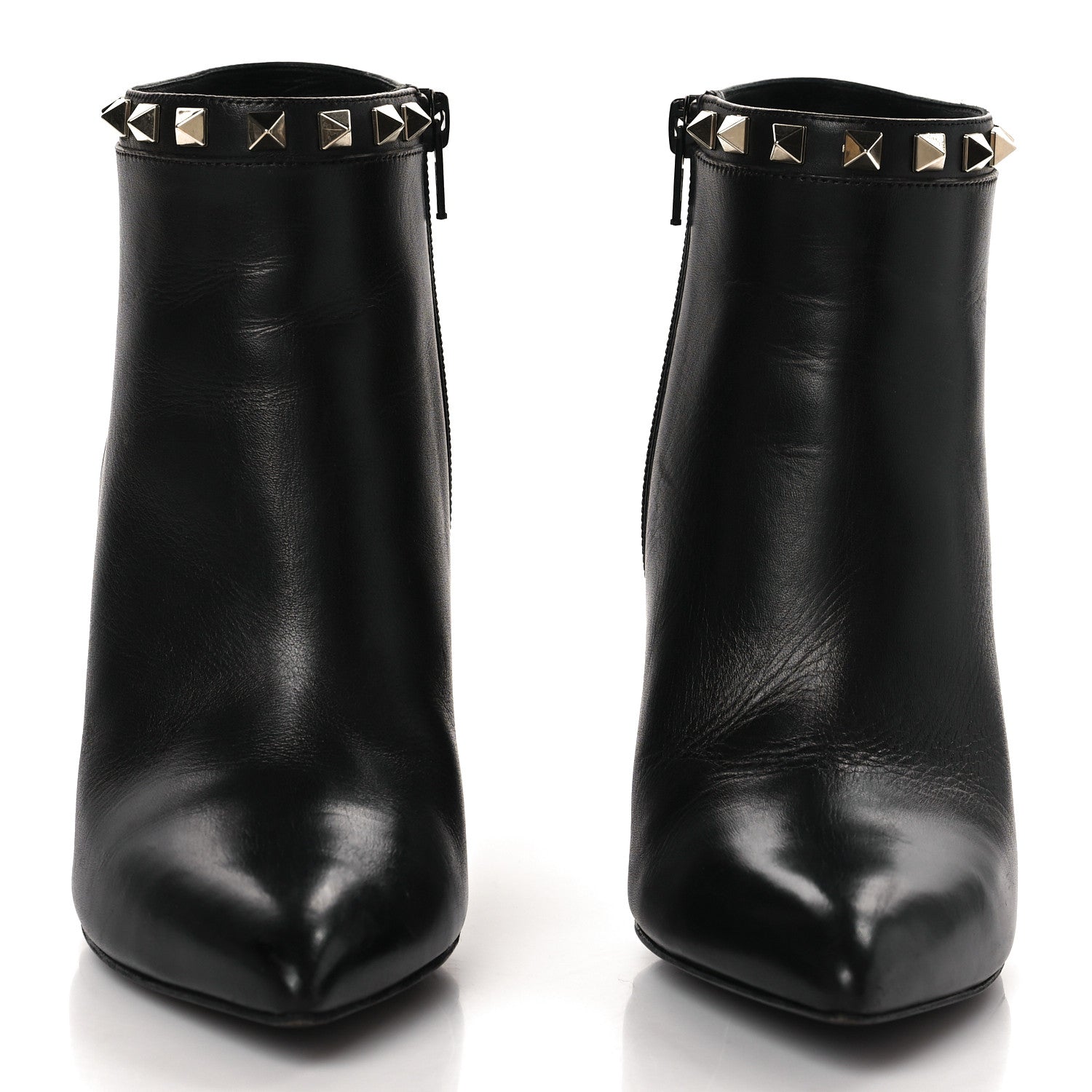 Valentino Garavani Calfskin Rockstud 100mm Ankle Boots 37 Black 3 of 8