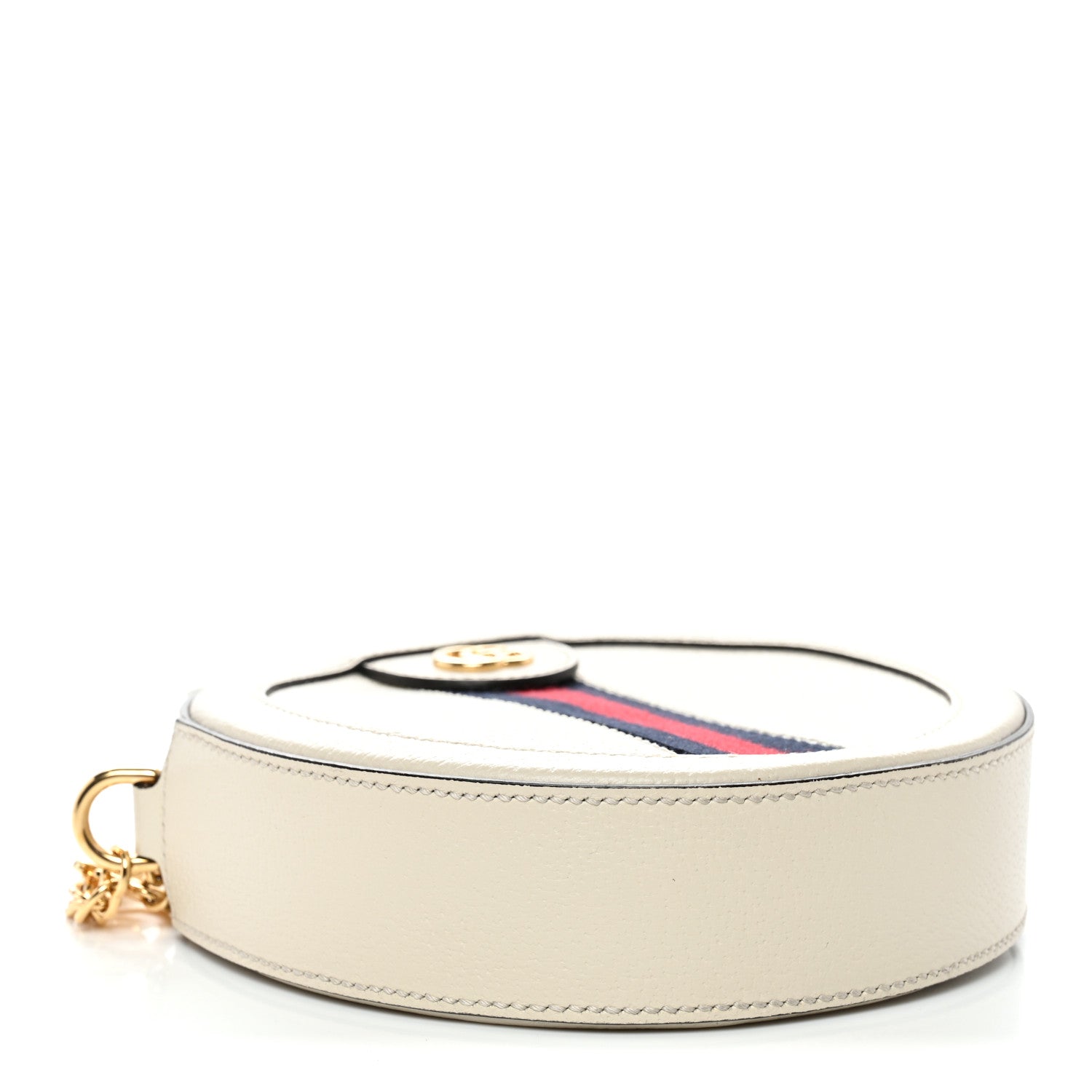 Gucci Textured Calfskin Web Mini Ophidia Round Shoulder Bag Mystic White 4 of 10