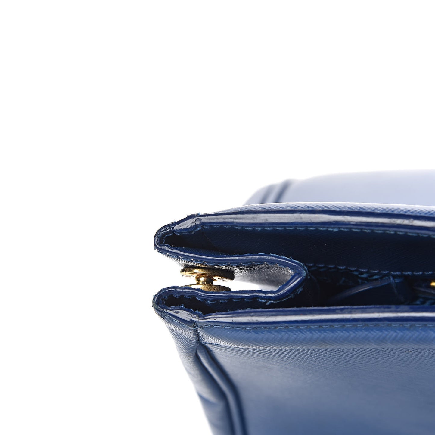 Saffiano Vernice Shopping Tote Azzurro
