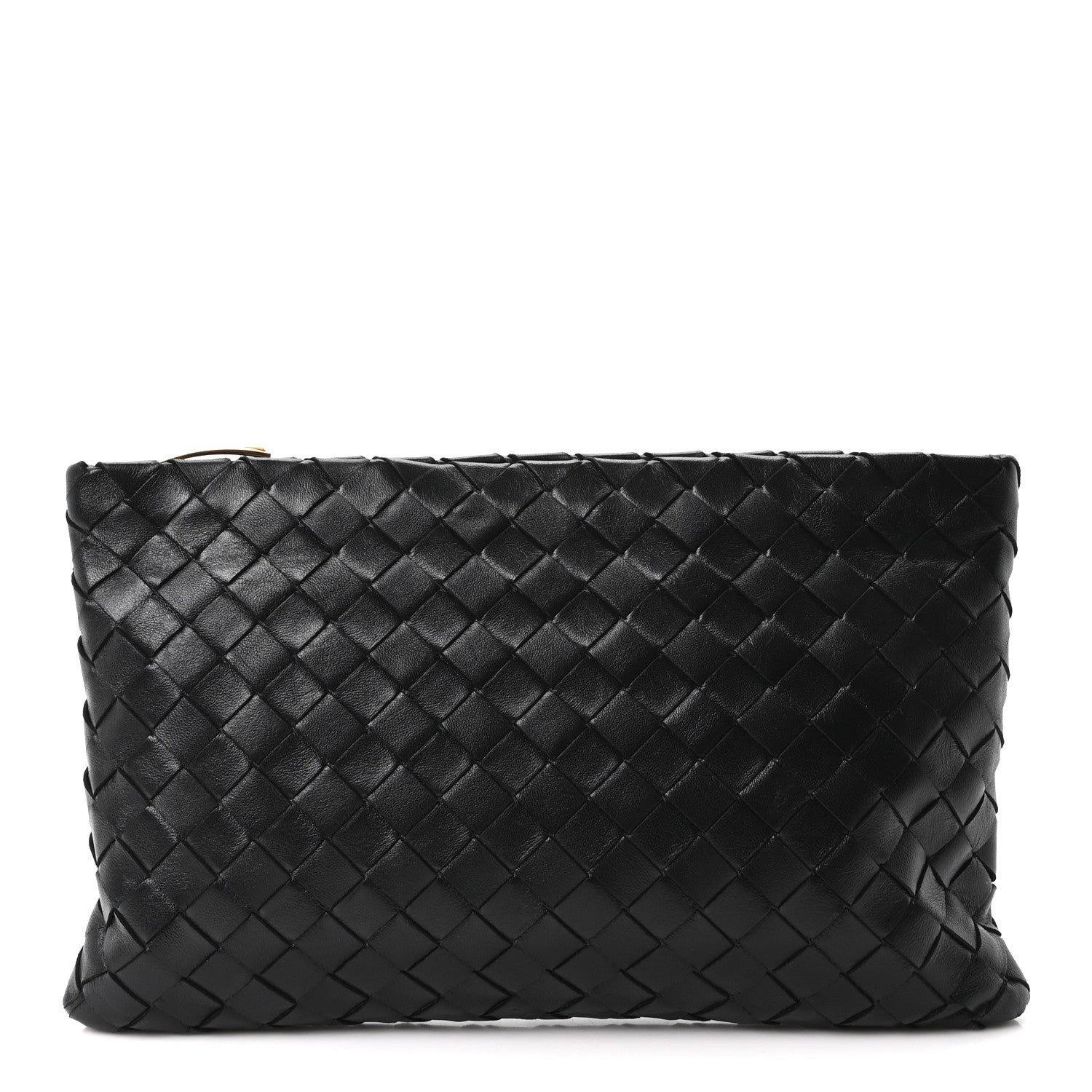 Bottega Veneta Nappa Intrecciato Medium Flat Zip Pouch Black 1 of 10