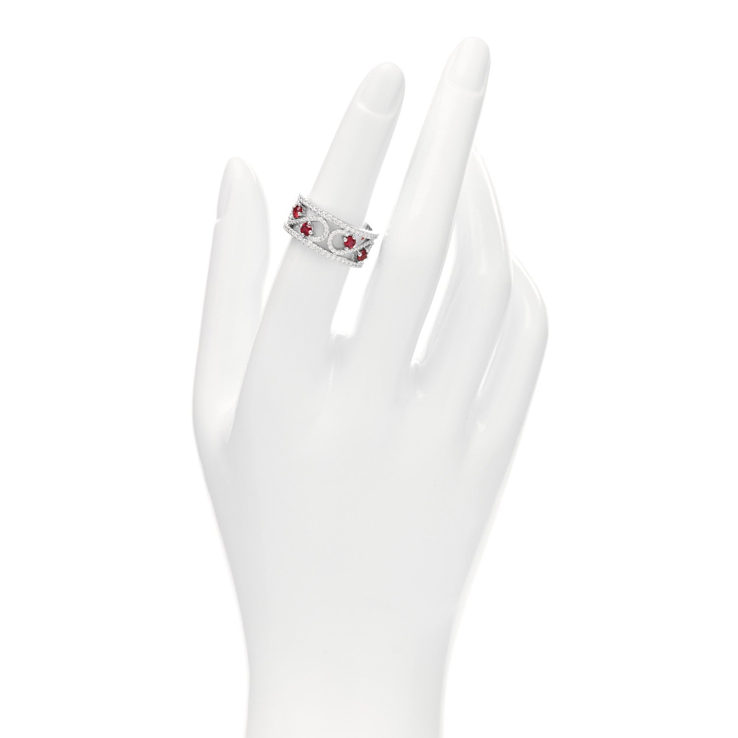 Tiffany Platinum Diamond Ruby Enchant Scroll Ring 53 6.25 2 of 5