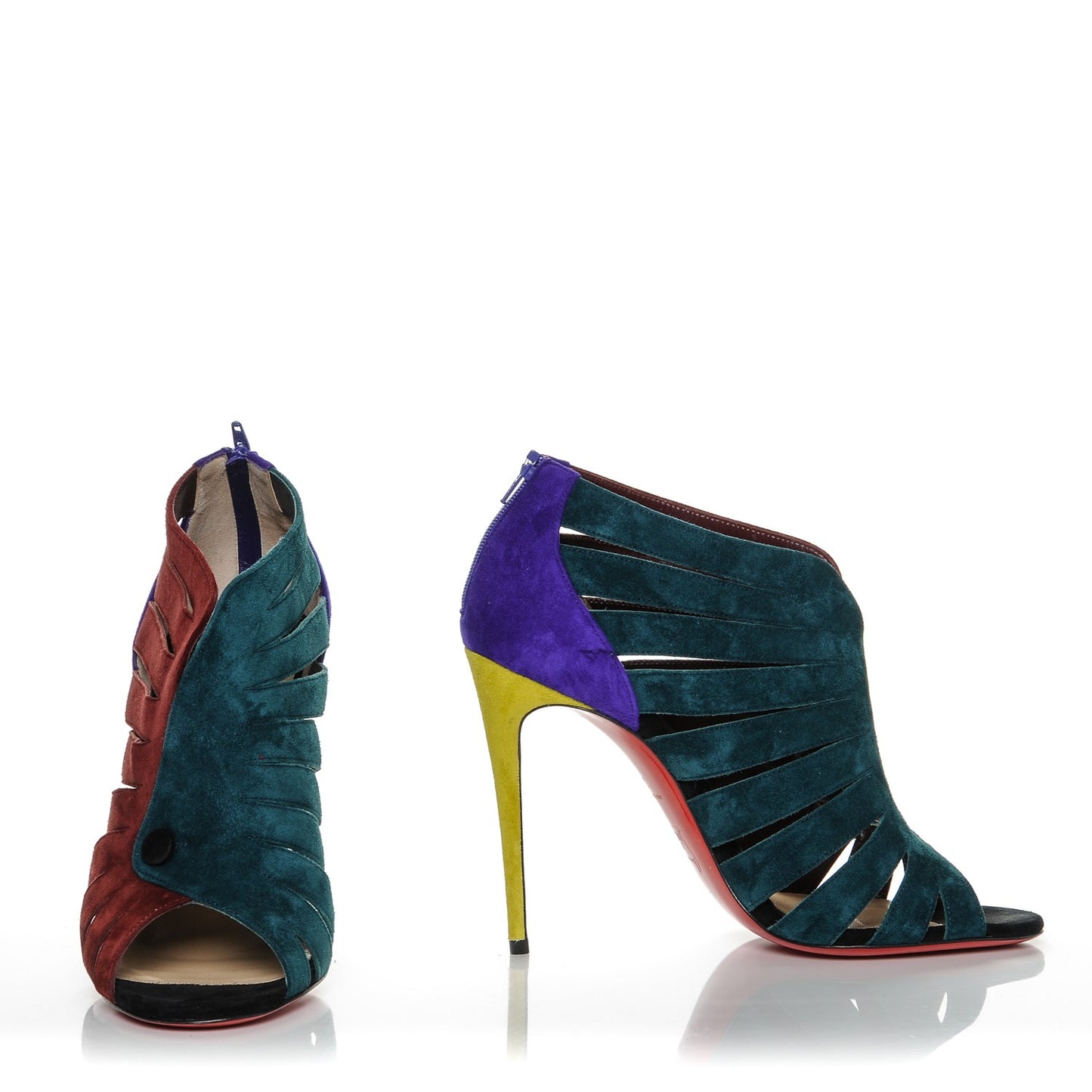 Suede Toot Mignonne 100 Cutout Heels 37.5 Multi