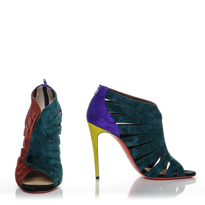 Christian Louboutin Suede Toot Mignonne 100 Cutout Heels 37.5 Multi 5 of 9
