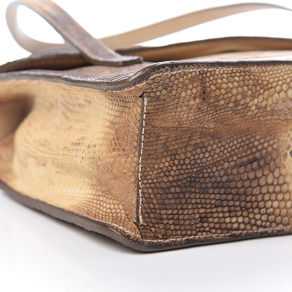 Alaia Lizard Calfskin Embossed Top Handle Flap 9 of 11