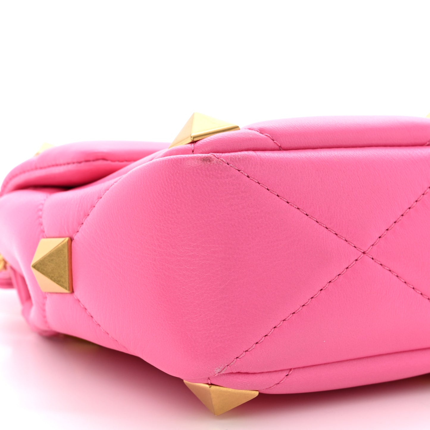 Nappa Medium Roman Stud Shoulder Bag Feminine Pink