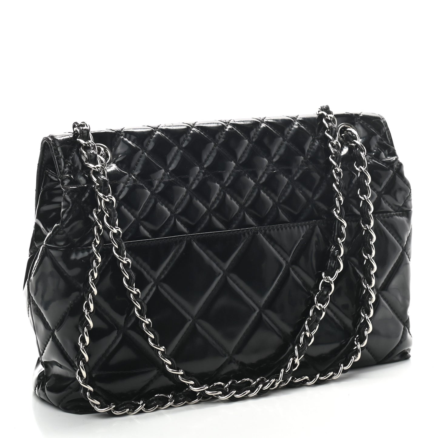 Vinyl Quilted In the Business Flap Bag Black