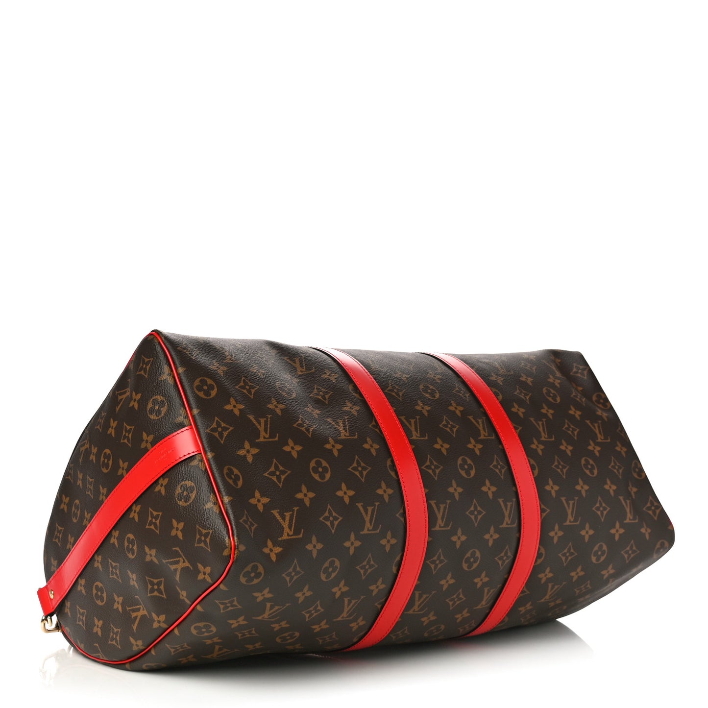 Calfskin Monogram Keepall Bandouliere 50 Coquelicot