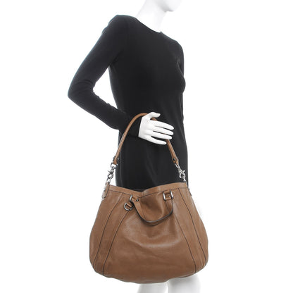 Gucci Pebbled Calfskin Medium Abbey Convertible Tote Brown 2 of 10