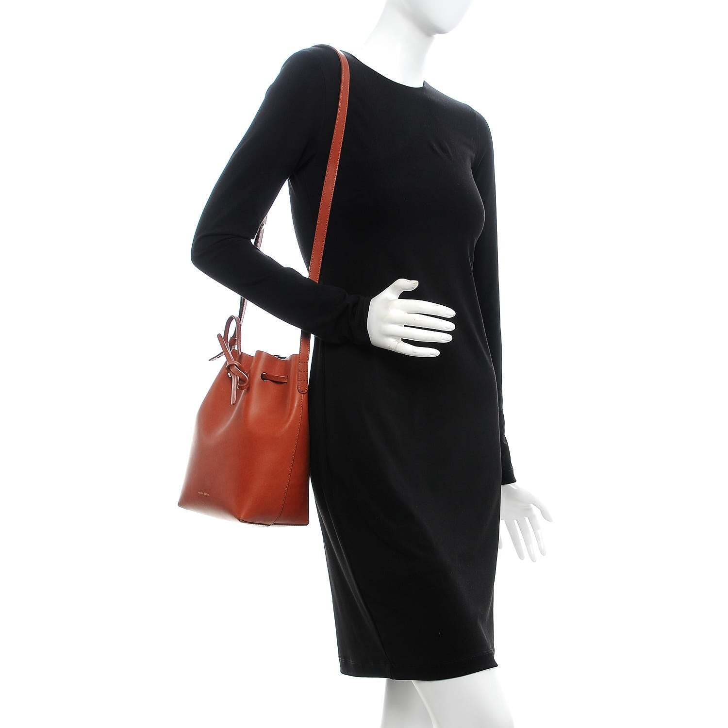 Mansur Gavriel Calfskin Mini Bucket Bag Saddle 2 of 13
