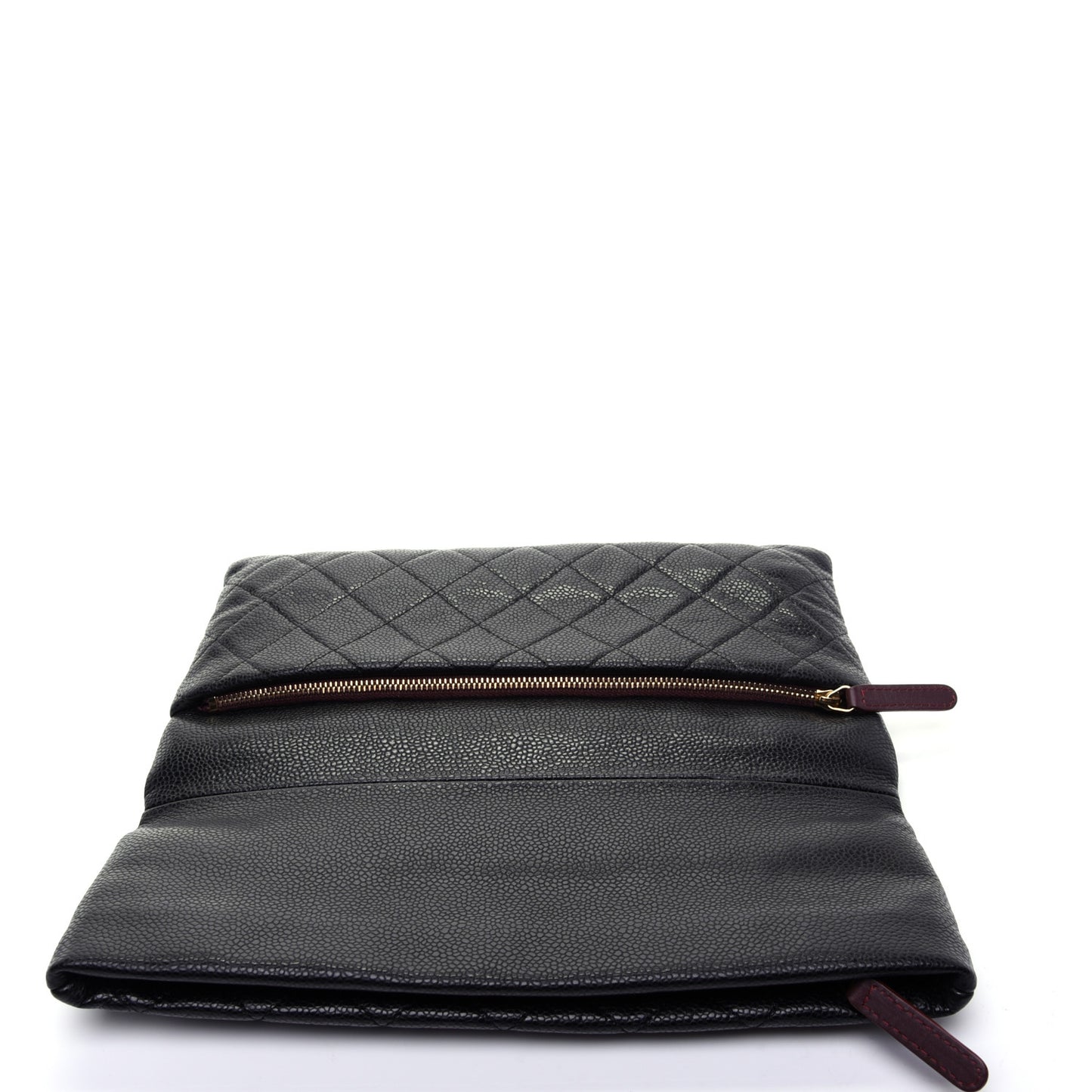 Caviar Quilted CC Beauty Clutch Black