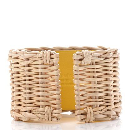 Hermes Barenia Osier Collier De Chien CDC Picnic Bracelet T3 Jaune De Naples 3 of 6
